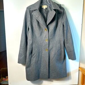 MICHAEL KORS WOOL BLEND GRAY HOODED WOMEN COAT SIZE 14
